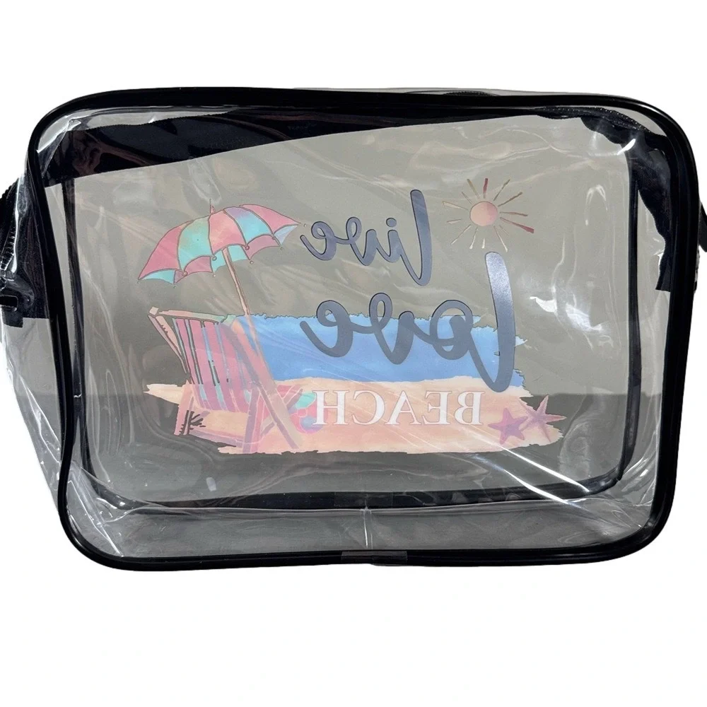 Live Love Beach Travel Themed Cosmetic Bag NWOT